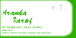 aranka karpf business card